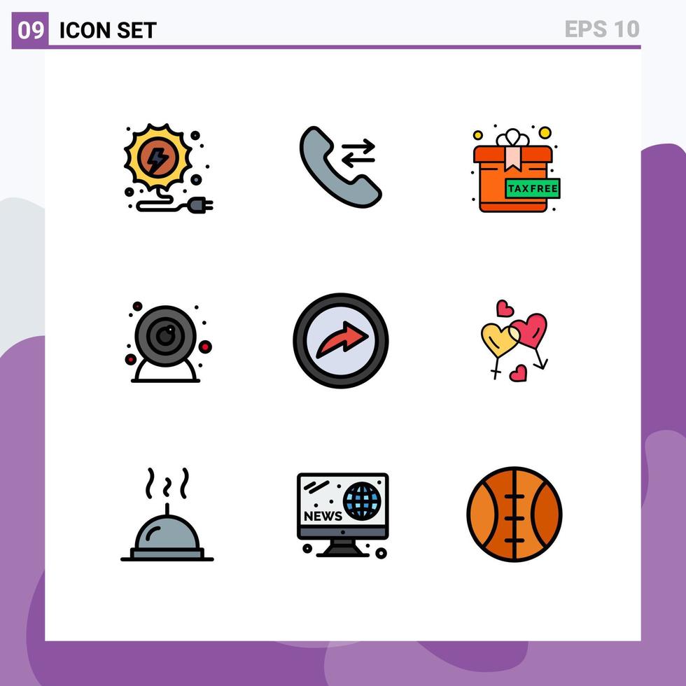 Set of 9 Modern UI Icons Symbols Signs for women heart present share export Editable Vector Design Elements