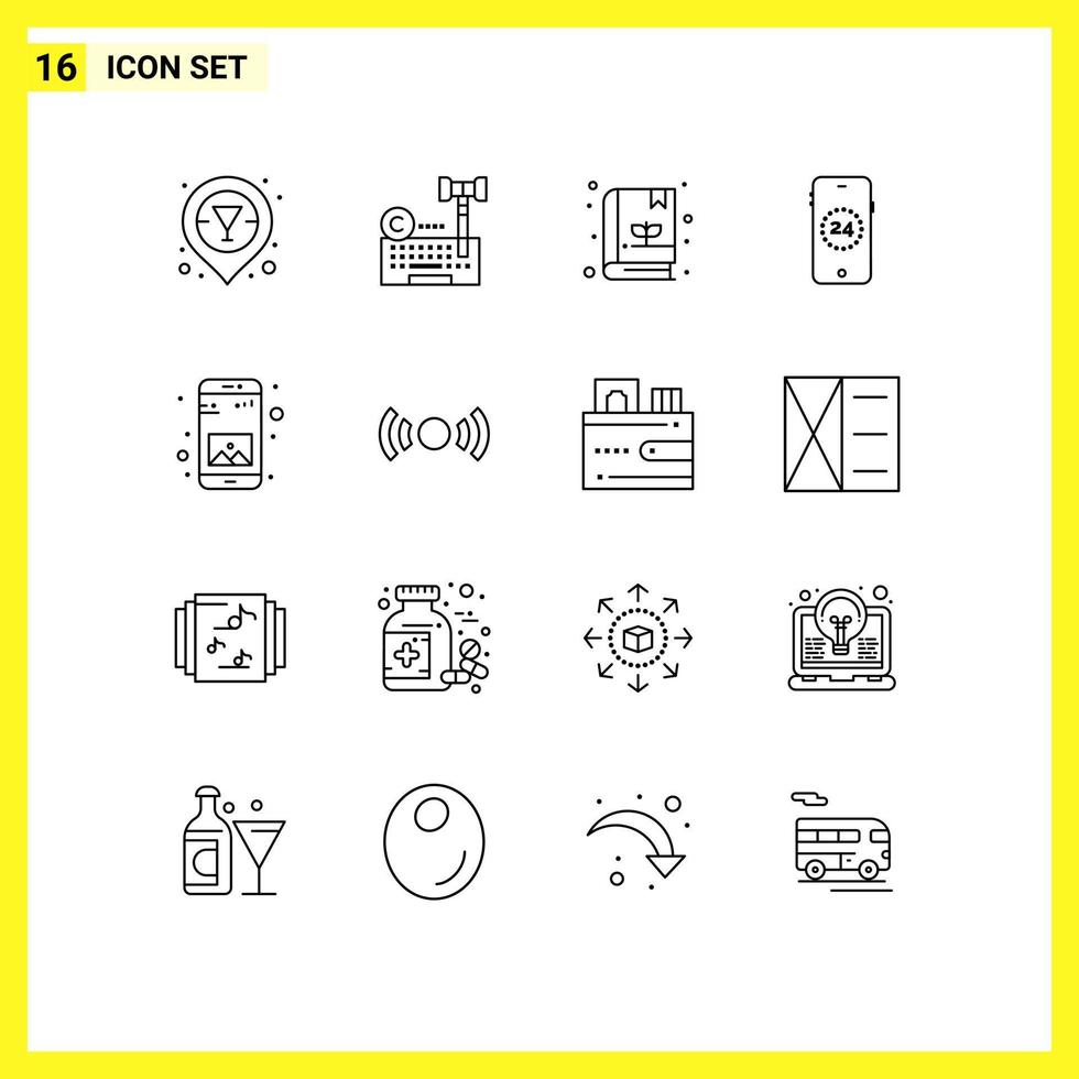 16 Outline concept for Websites Mobile and Apps mobile application book app online Editable Vector Design Elements