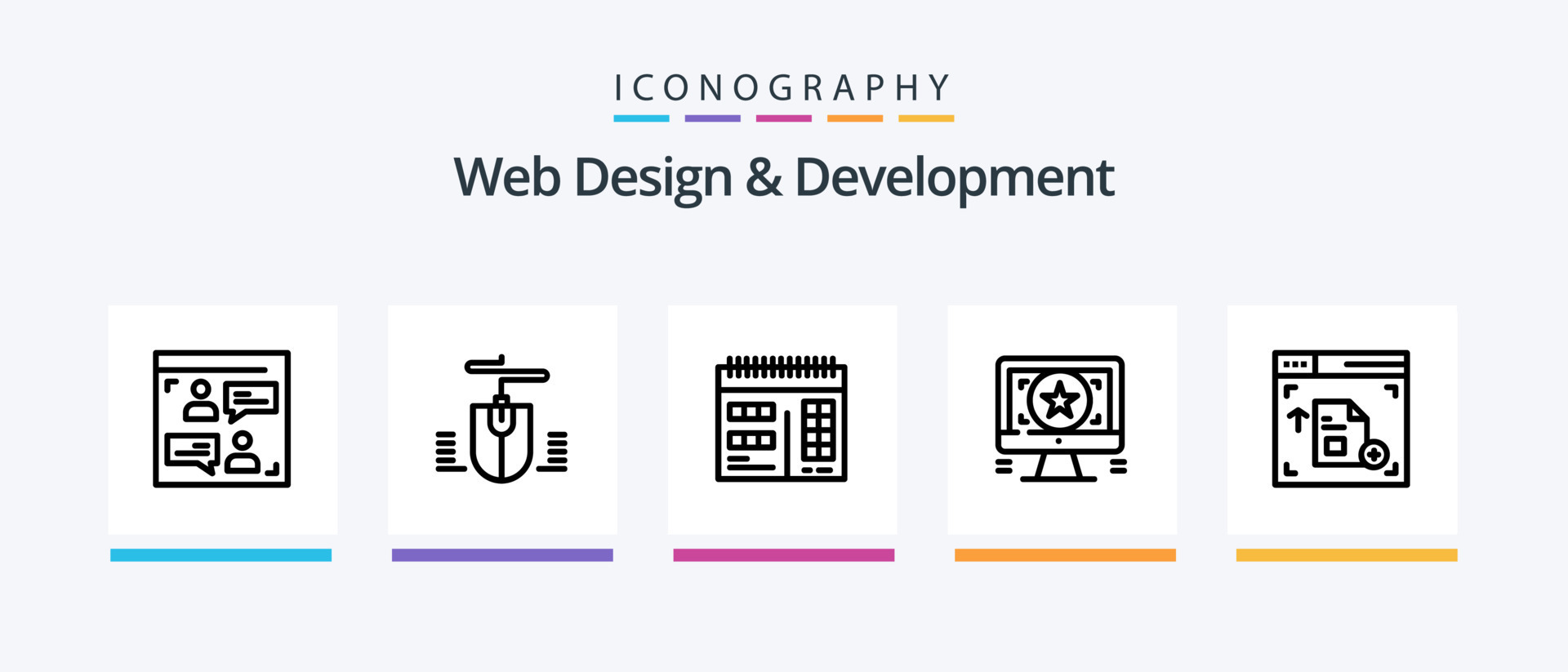 Web Design And Development Line 5 Icon Pack Including Video Calendar web-design-and-development-line-5-icon-pack-including-video-calendar