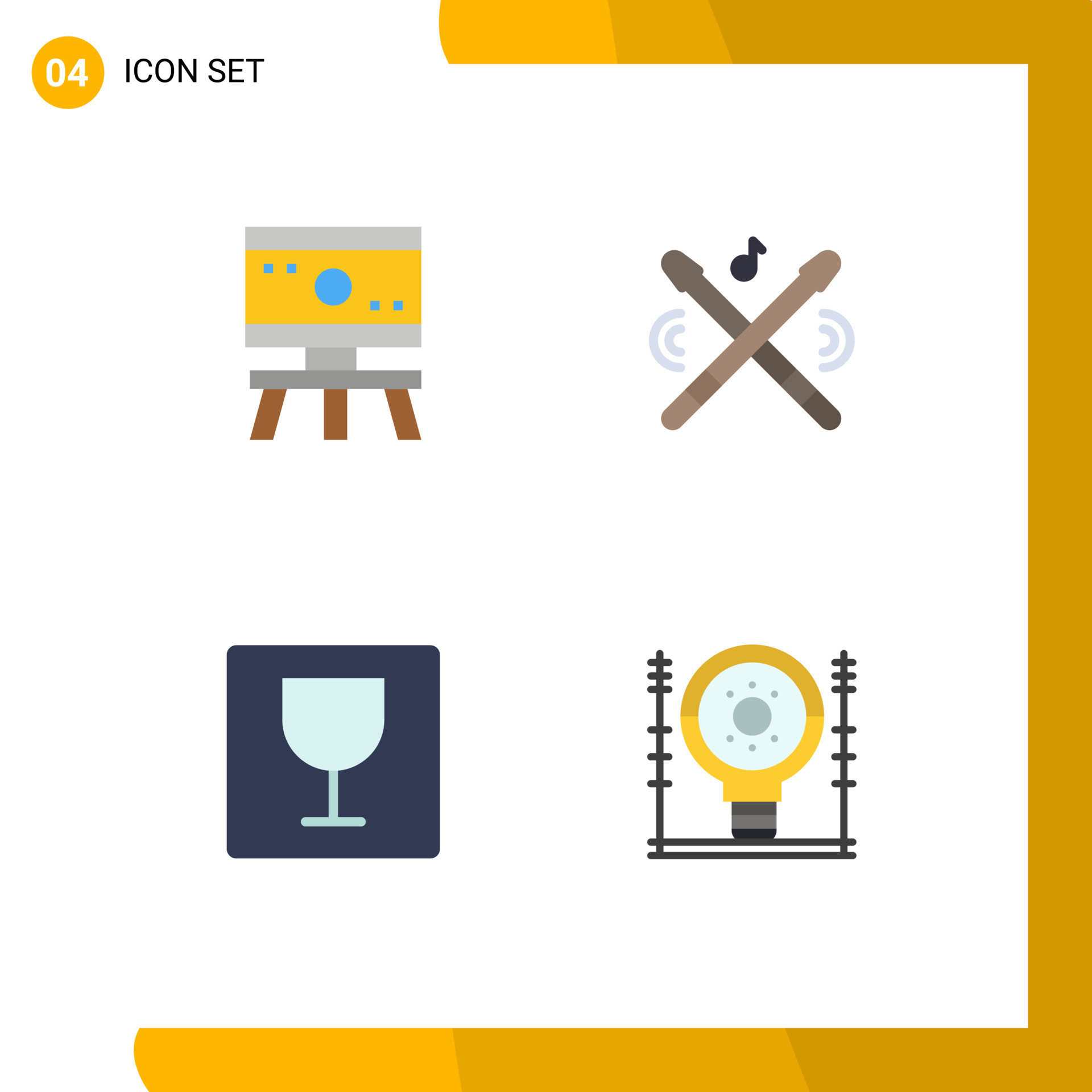 4 User Interface Flat Icon Pack of modern Signs and Symbols of atom