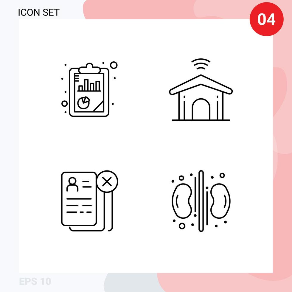 Universal Icon Symbols Group of 4 Modern Filledline Flat Colors of analysis career seo analysis smart job Editable Vector Design Elements