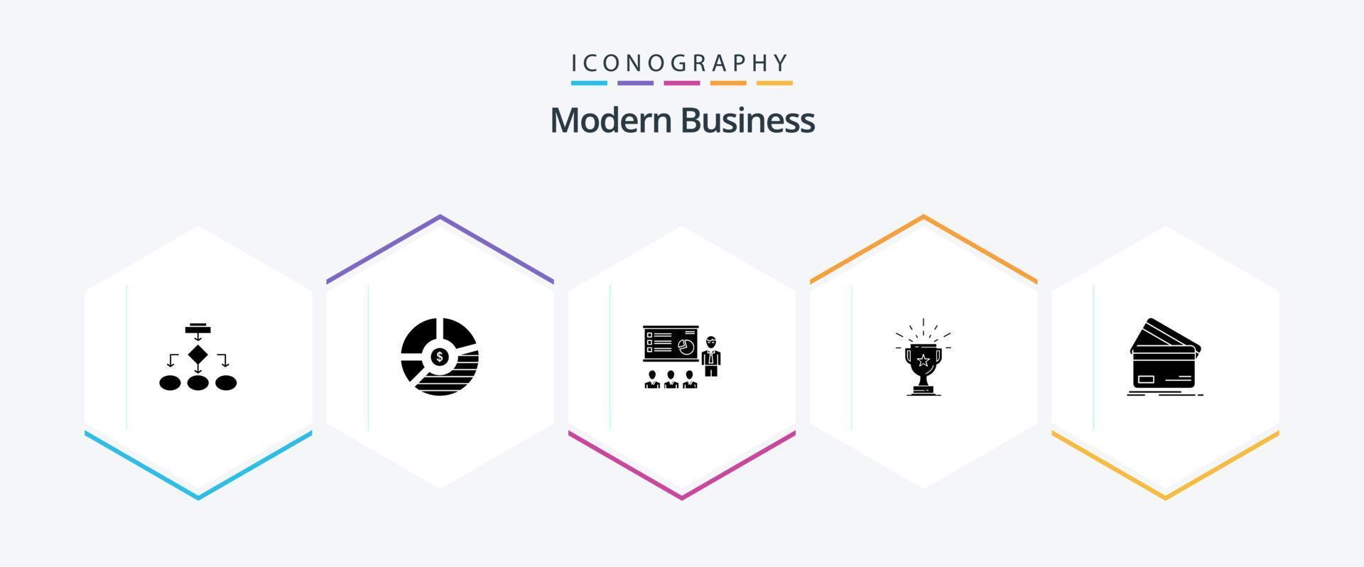Modern Business 25 Glyph icon pack including graph. analytics. analysis. presentation. seo vector
