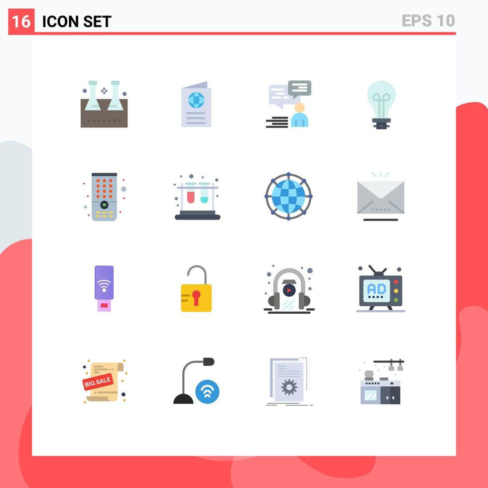 Universal Icon Symbols Group of 16 Modern Flat Colors of innovation bulb passport man support Editable Pack of Creative Vector Design Elements