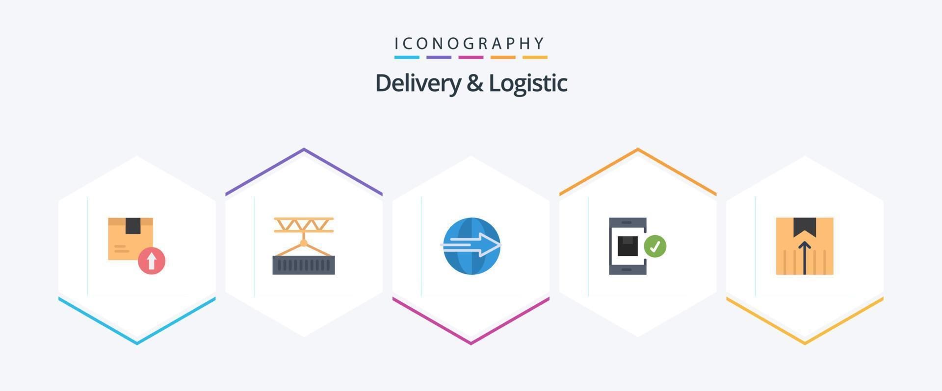 Delivery And Logistic 25 Flat icon pack including delivery. application. shipping. service. export vector