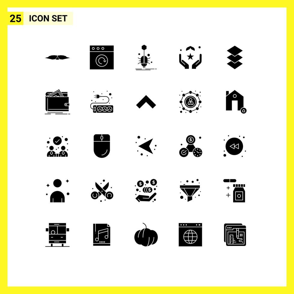 Group of 25 Solid Glyphs Signs and Symbols for islam muslim bug dua web Editable Vector Design Elements