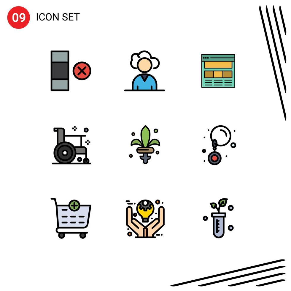 User Interface Pack of 9 Basic Filledline Flat Colors of sword medicine interface health fitness Editable Vector Design Elements