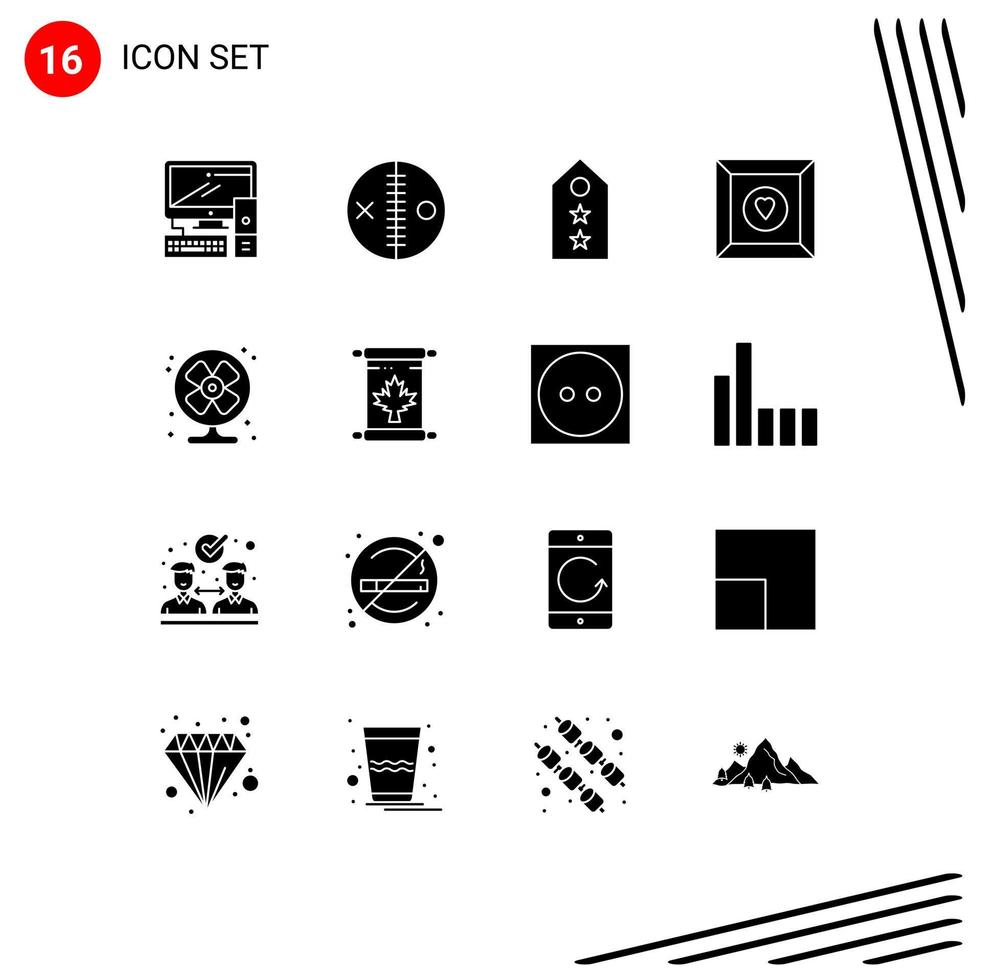 Stock Vector Icon Pack of 16 Line Signs and Symbols for air favorite voodoo box tag Editable Vector Design Elements