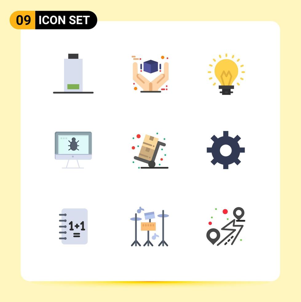 9 Creative Icons Modern Signs and Symbols of sale security bulb screen monitor Editable Vector Design Elements