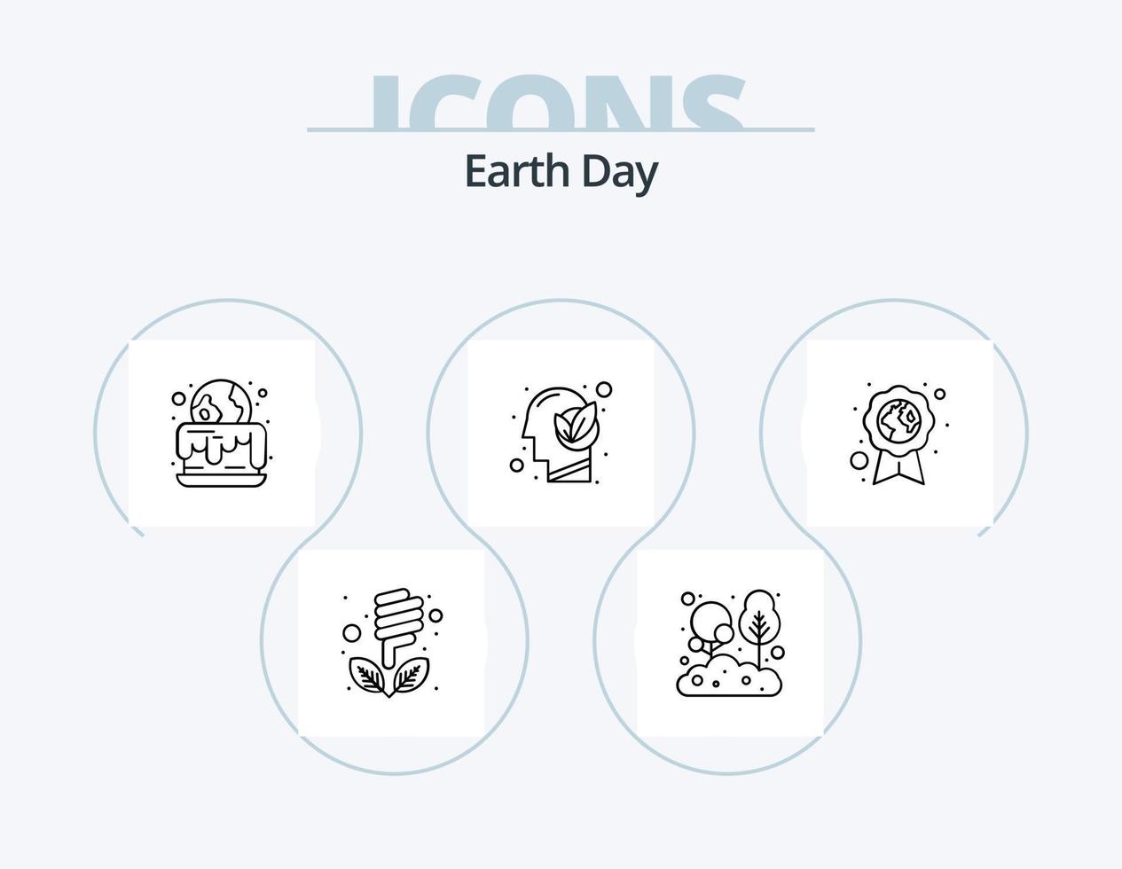 paquete de iconos de la línea del día de la tierra 5 diseño de iconos. blindaje. proteger. tierra. pensando. protección del medio ambiente vector