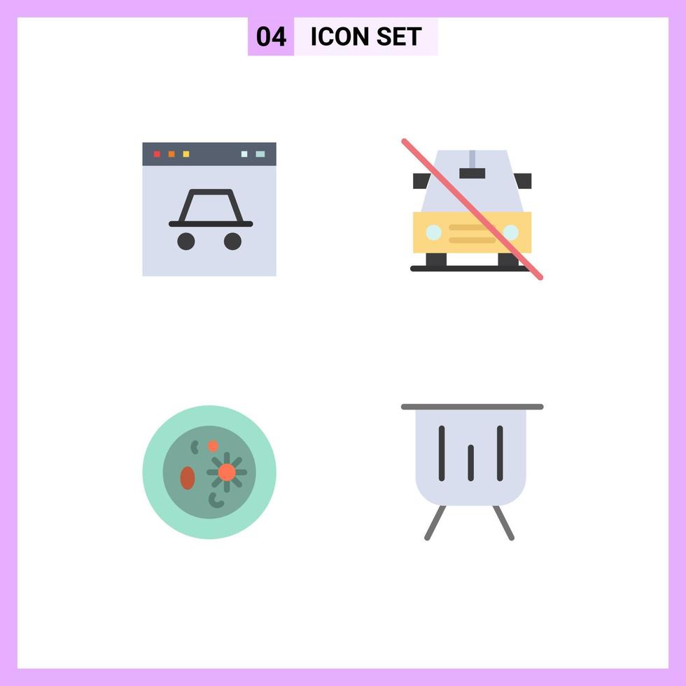 4 Universal Flat Icon Signs Symbols of hacker slash security disabled biology Editable Vector Design Elements