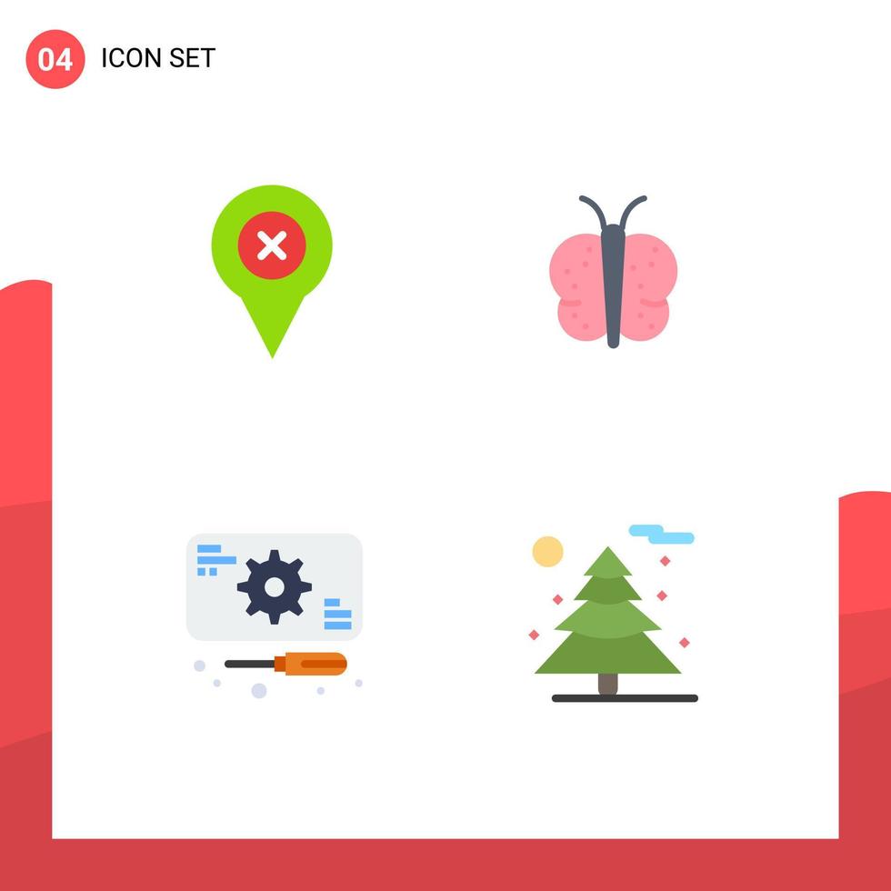 4 Flat Icon concept for Websites Mobile and Apps add recuperation map easter service Editable Vector Design Elements