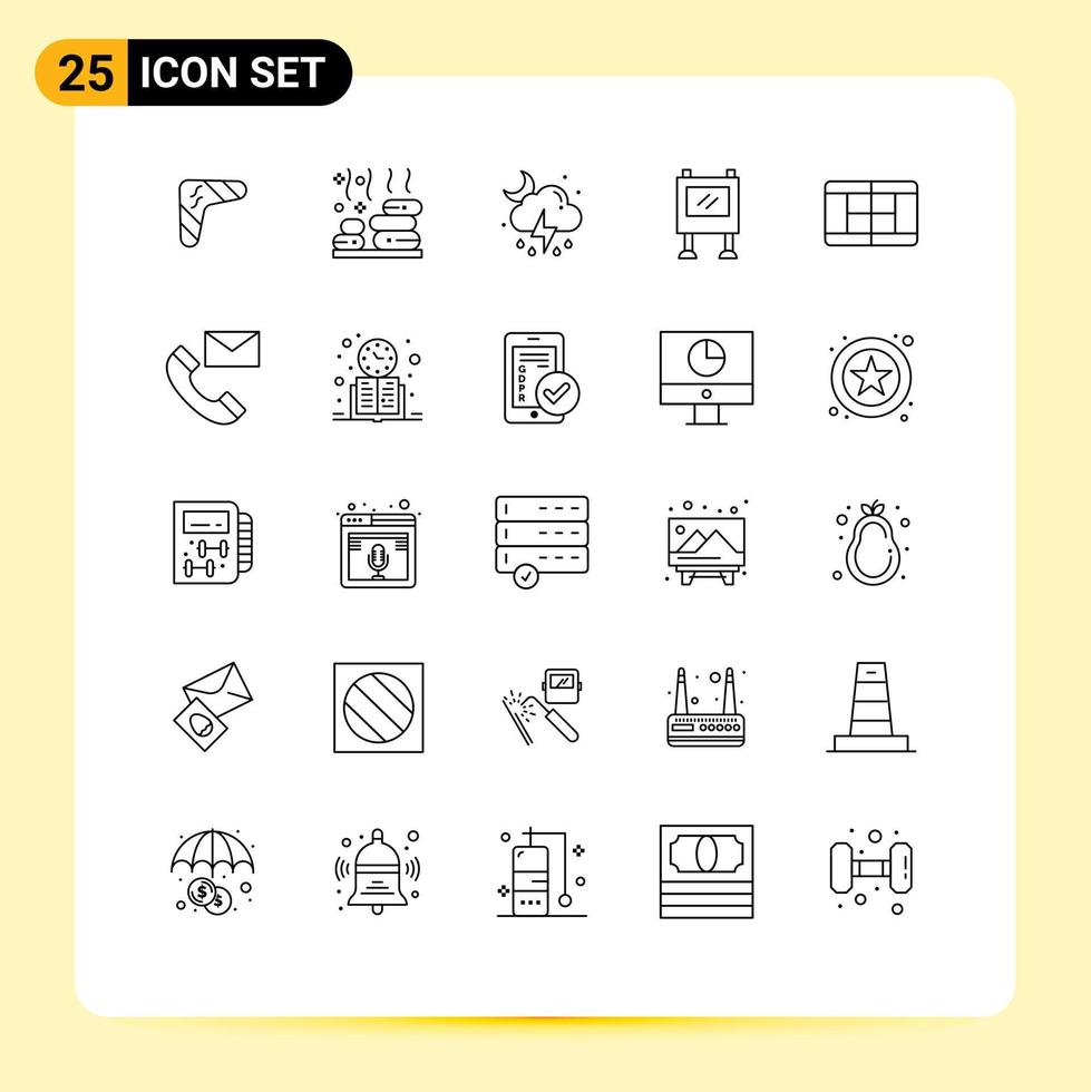 25 Creative Icons Modern Signs and Symbols of poster advertising stone advertisement moon Editable Vector Design Elements