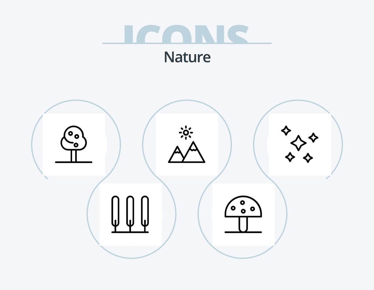 paquete de iconos de línea natural 5 diseño de iconos. . vegetal. la temperatura. naturaleza. alimento vector