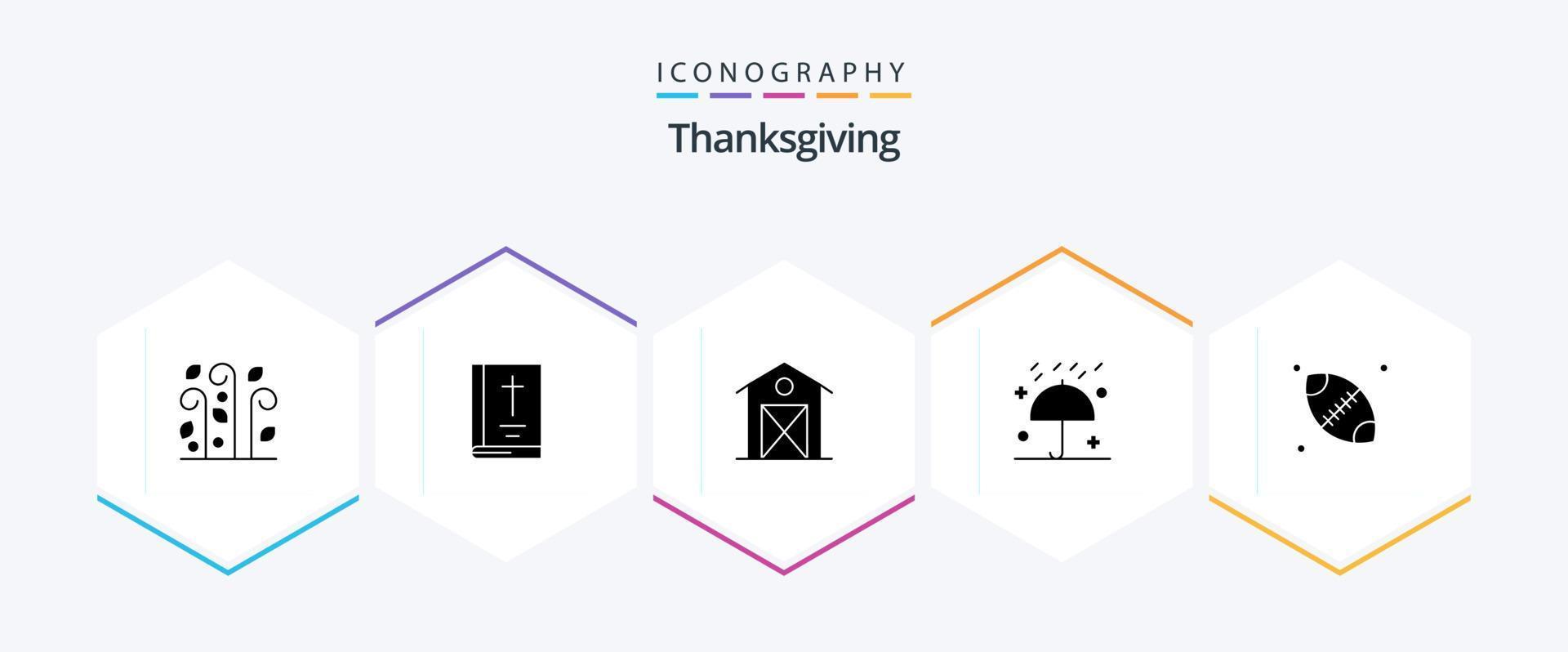 Thanks Giving 25 Glyph icon pack including winter. thanksgiving. autumn. rain. thanksgiving vector