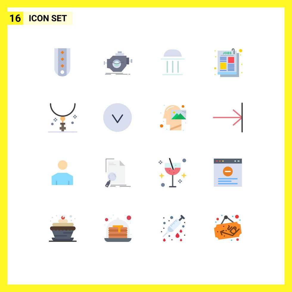 16 Universal Flat Colors Set for Web and Mobile Applications post ad motor institute building Editable Pack of Creative Vector Design Elements