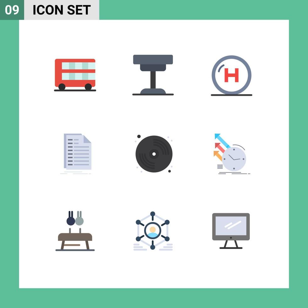 9 Thematic Vector Flat Colors and Editable Symbols of file bill interior line health Editable Vector Design Elements