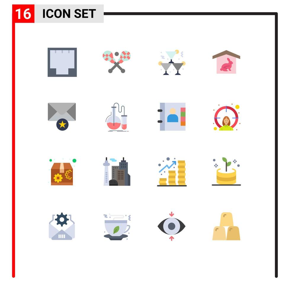 paquete de iconos de vector de stock de 16 signos y símbolos de línea para palos de pascua de correo robbit vino paquete editable de elementos creativos de diseño de vectores