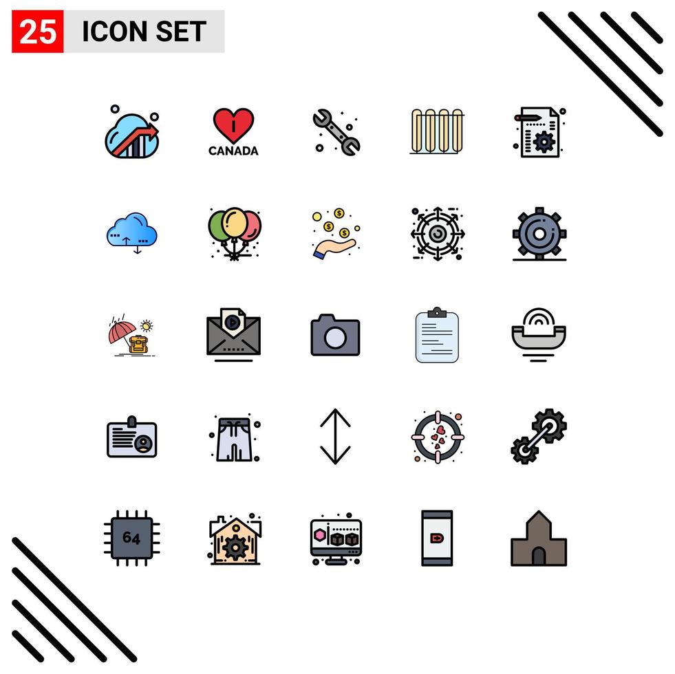 25 Creative Icons Modern Signs and Symbols of management heating plumber radiator heater Editable Vector Design Elements