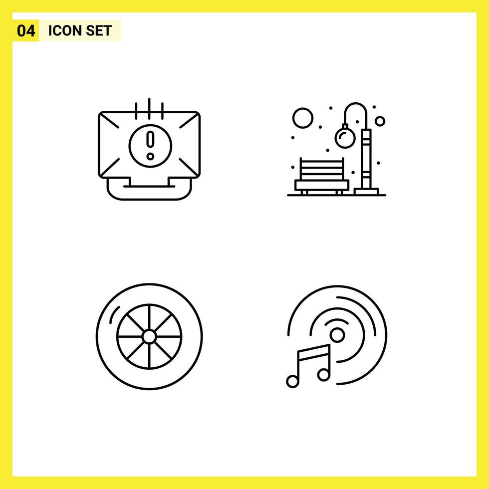 4 Creative Icons Modern Signs and Symbols of communication light help city vehicles Editable Vector Design Elements