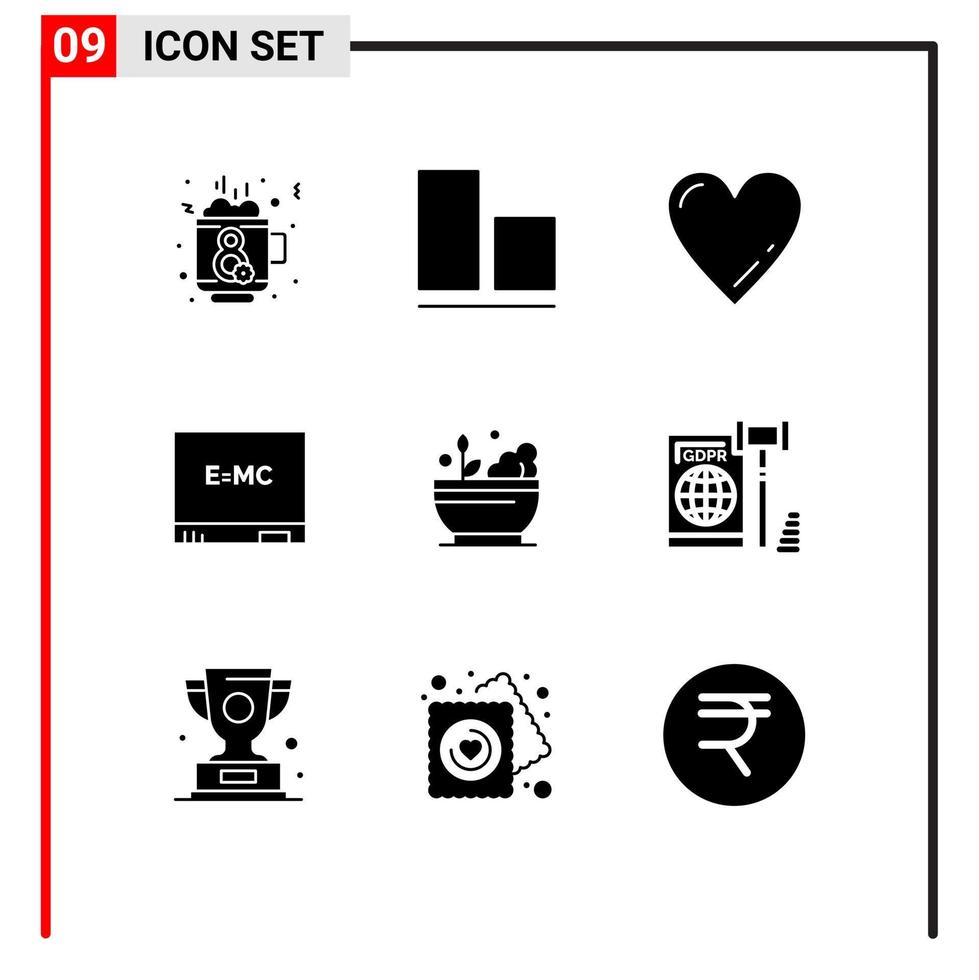 Set of 9 Modern UI Icons Symbols Signs for business medicine like medical formula Editable Vector Design Elements