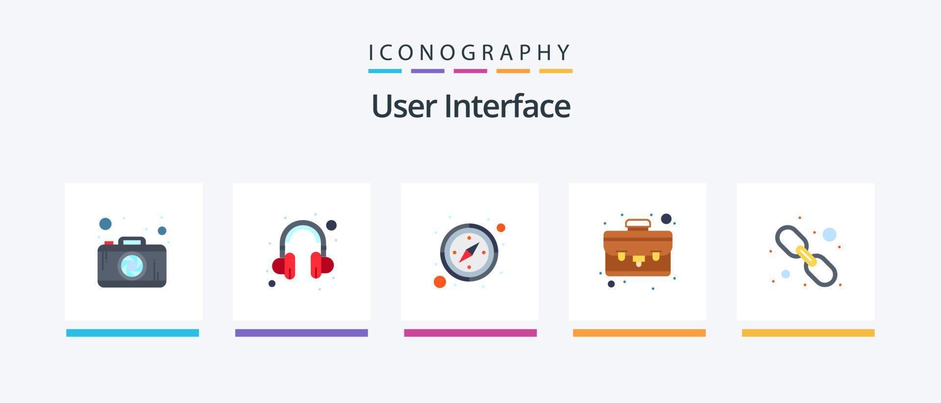 User Interface Flat 5 Icon Pack Including . web link. gps. web. hyperlink. Creative Icons Design vector