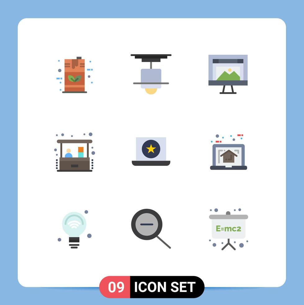 Set of 9 Vector Flat Colors on Grid for investment investment lamp website design Editable Vector Design Elements