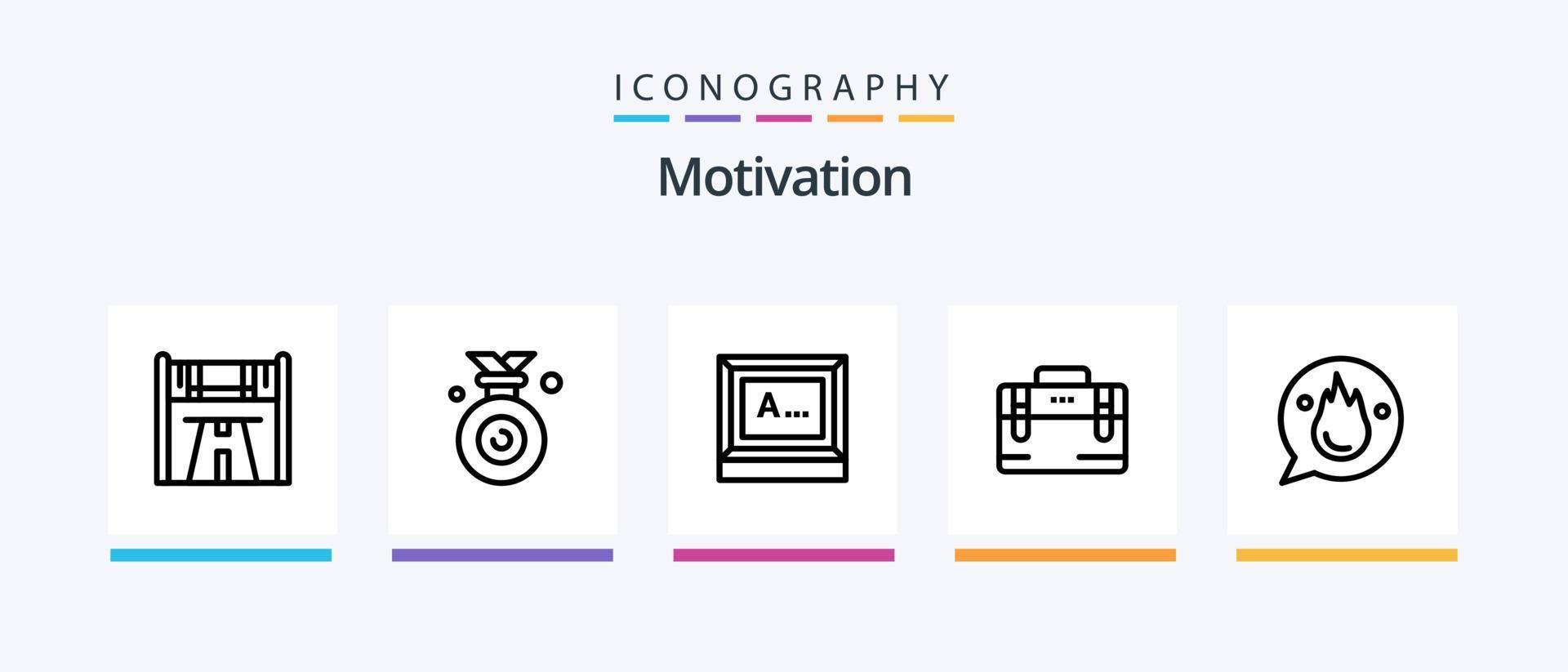 Motivation Line 5 Icon Pack Including laud. start. competition. finger. press. Creative Icons Design vector