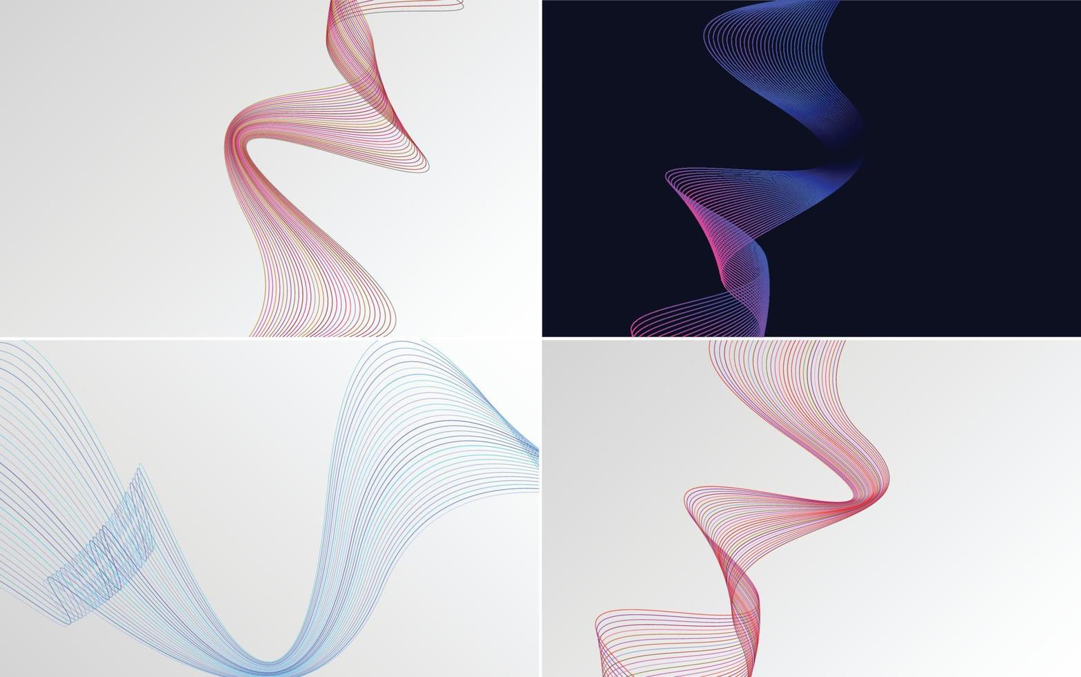 Collection of geometric minimal lines pattern set vector