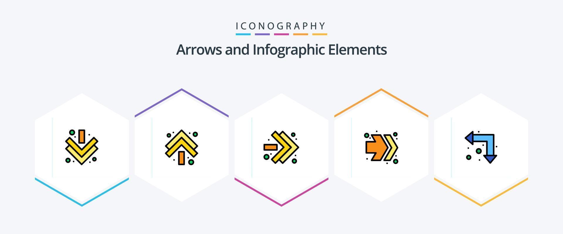Arrow 25 FilledLine icon pack including . fast forward. . up left vector
