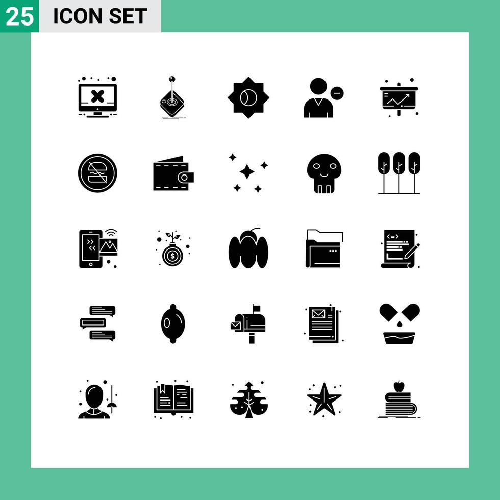 Stock Vector Icon Pack of 25 Line Signs and Symbols for business profile stick person delete Editable Vector Design Elements