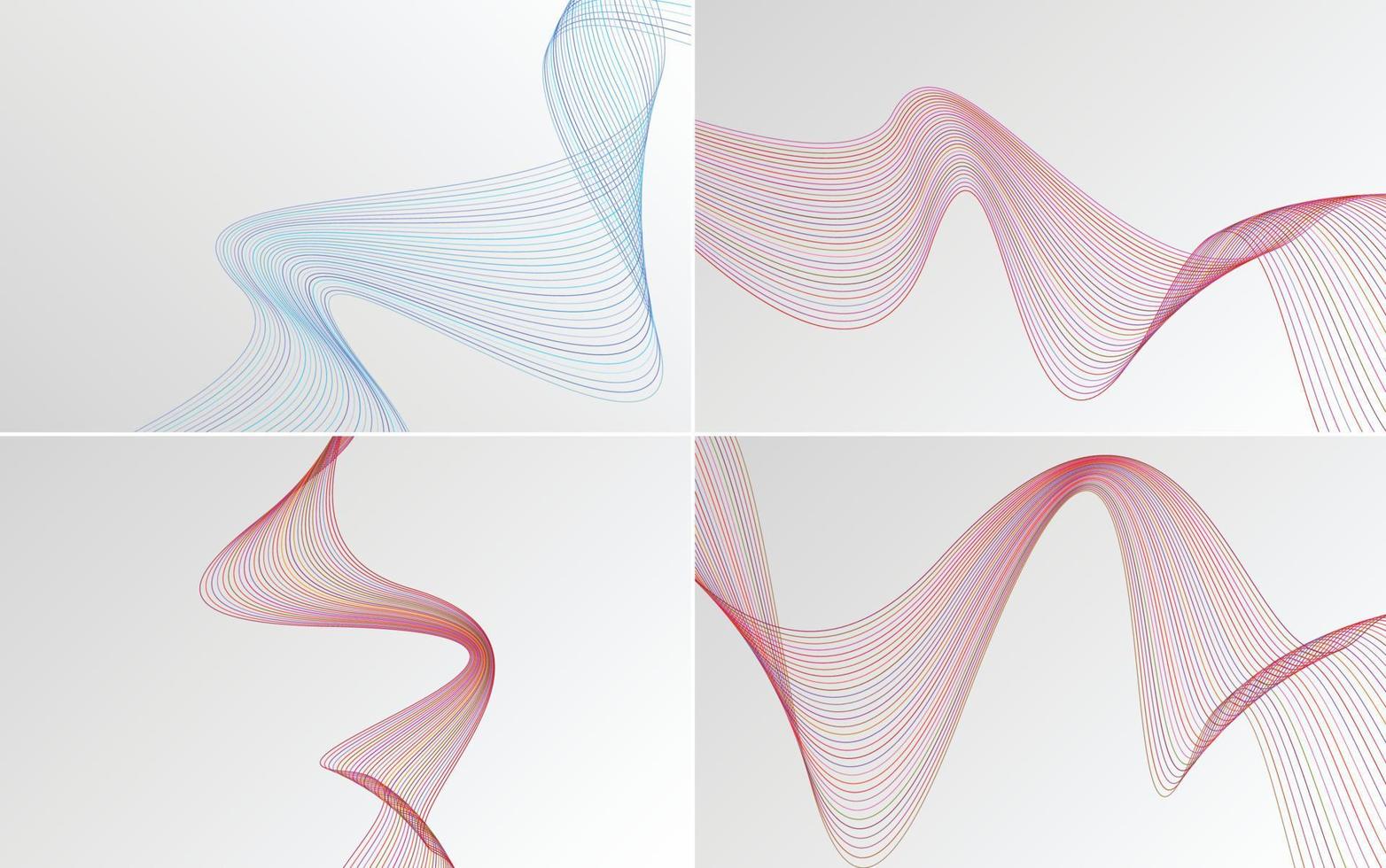 Collection of geometric minimal lines pattern set vector