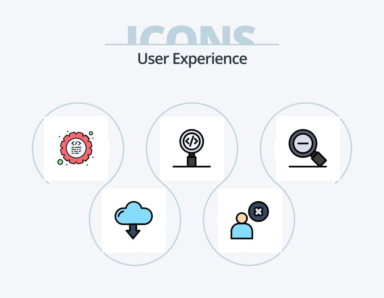 User Experience Line Filled Icon Pack 5 Icon Design. cloud . user. people . vector