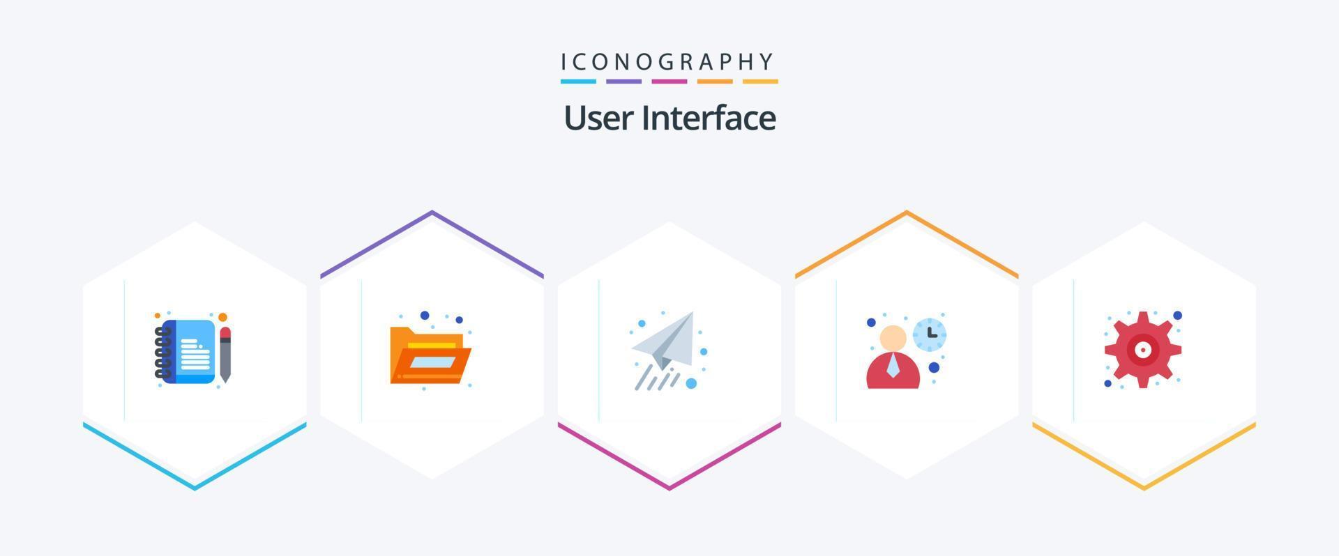 User Interface 25 Flat icon pack including . setting. plane. interface. user interface vector