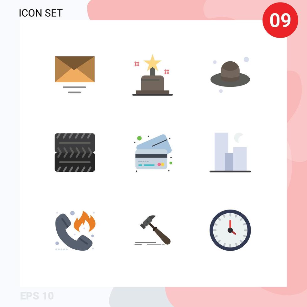 9 Creative Icons Modern Signs and Symbols of night landscape fathers city cards Editable Vector Design Elements