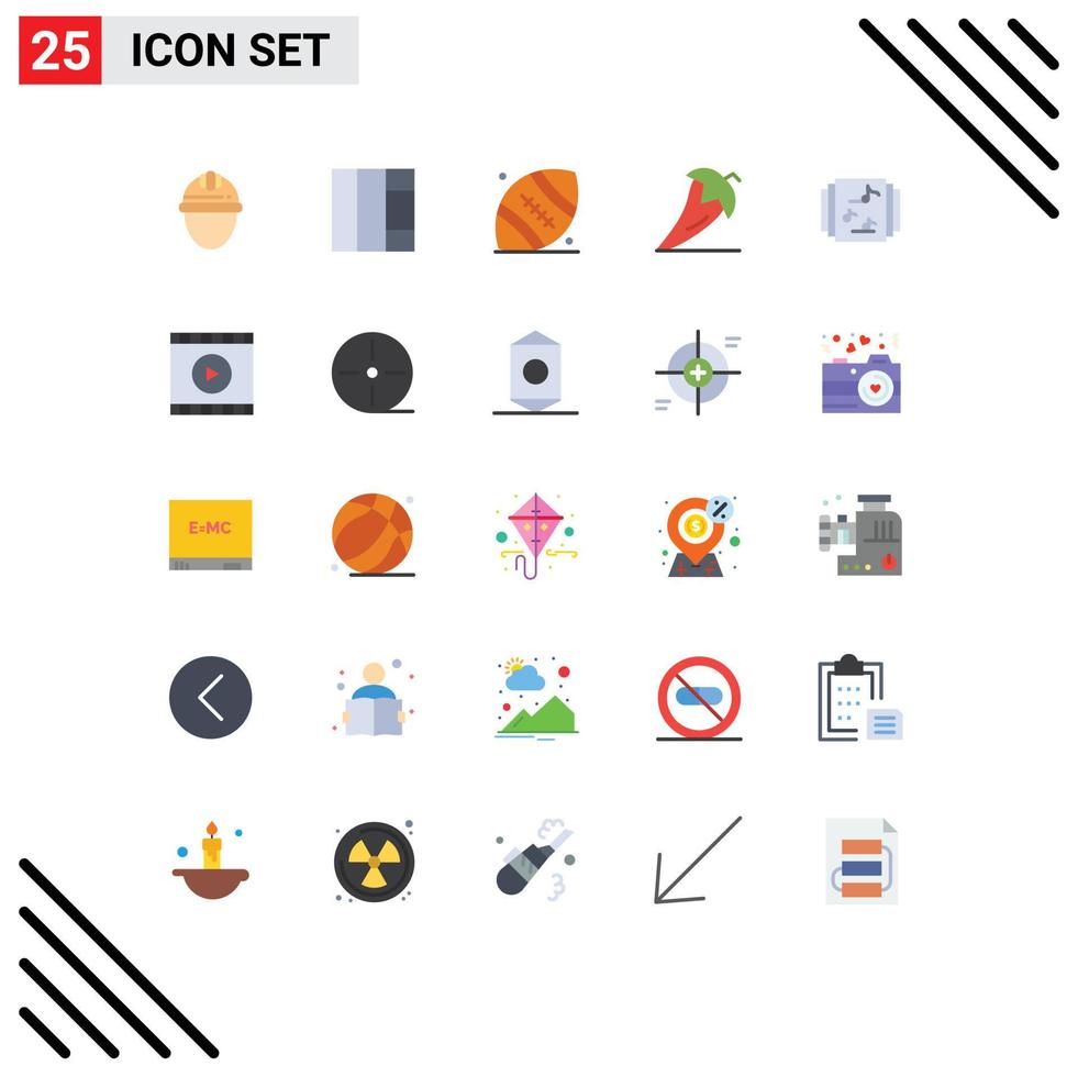 paquete de iconos de vector de stock de 25 signos y símbolos de línea para elementos de diseño de vector editables de alimentos de pimienta de bola de verduras de biblioteca