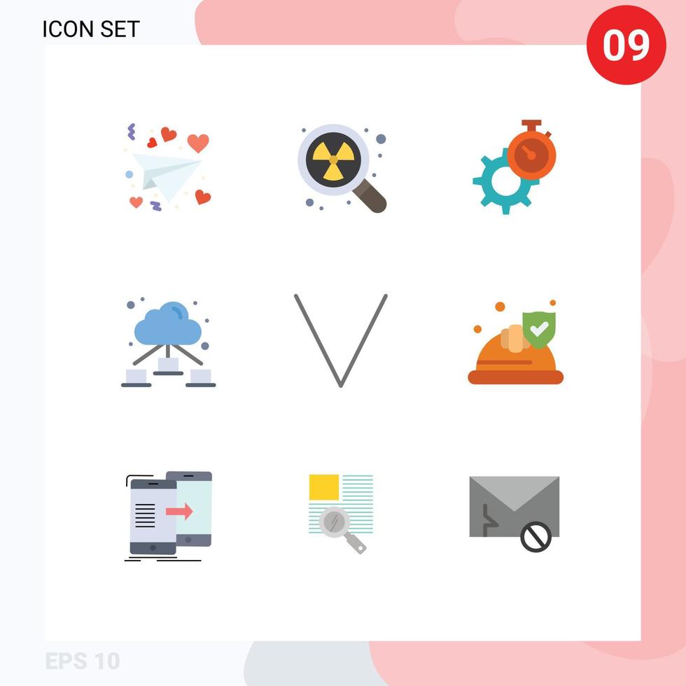 Stock Vector Icon Pack of 9 Line Signs and Symbols for down arrow time cloud web Editable Vector Design Elements