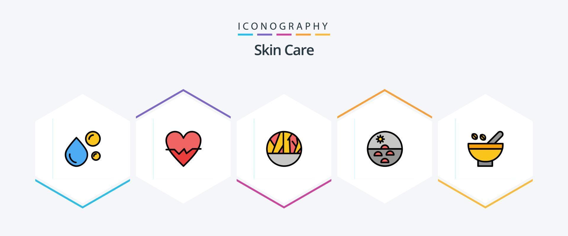 Skin 25 FilledLine icon pack including skin. skin. skin. dry skin. skin wound vector