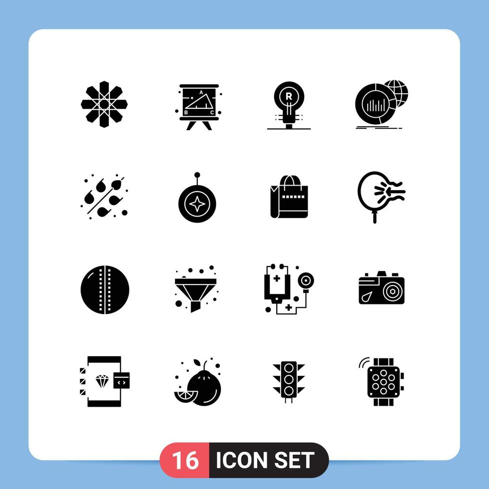 16 Creative Icons Modern Signs and Symbols of world chart university big idea Editable Vector Design Elements