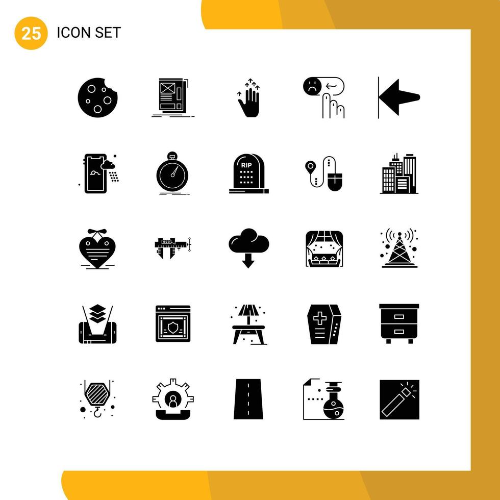 Modern Set of 25 Solid Glyphs and symbols such as support rating layout help up Editable Vector Design Elements