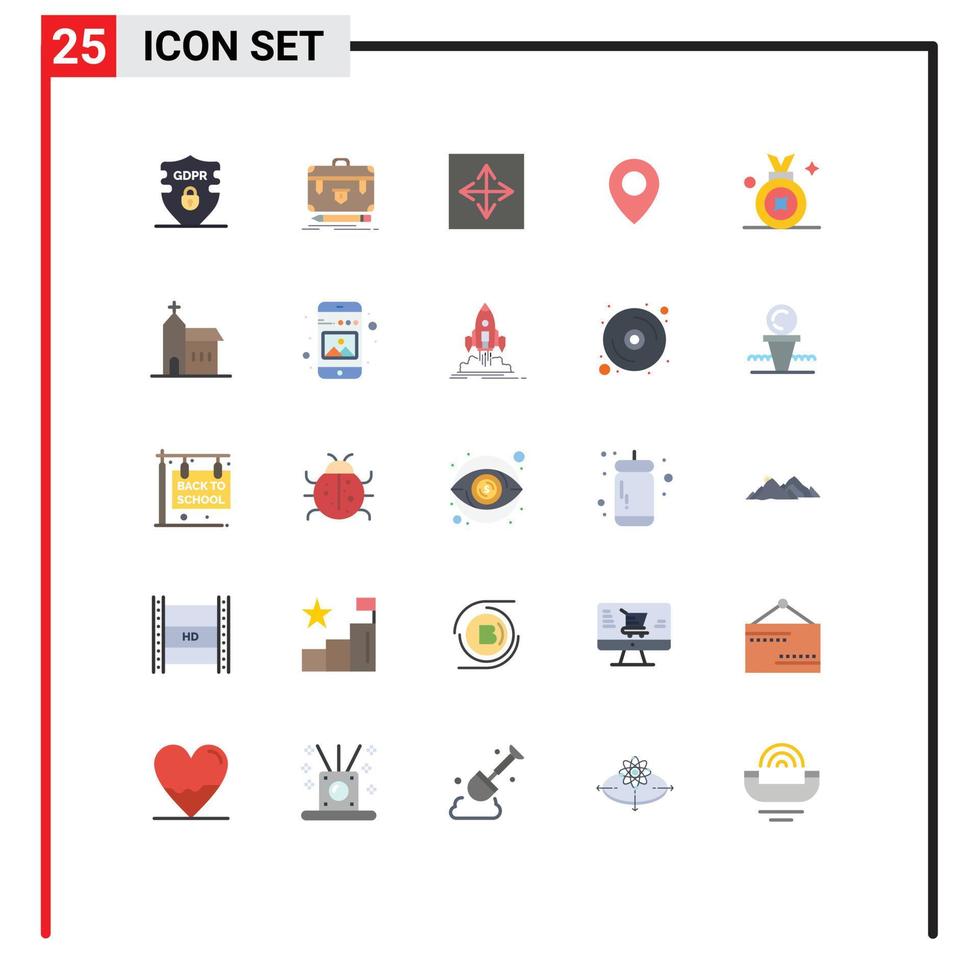 25 iconos creativos signos y símbolos modernos de cartera de ubicación de premios navegador de twitter elementos de diseño vectorial editables vector