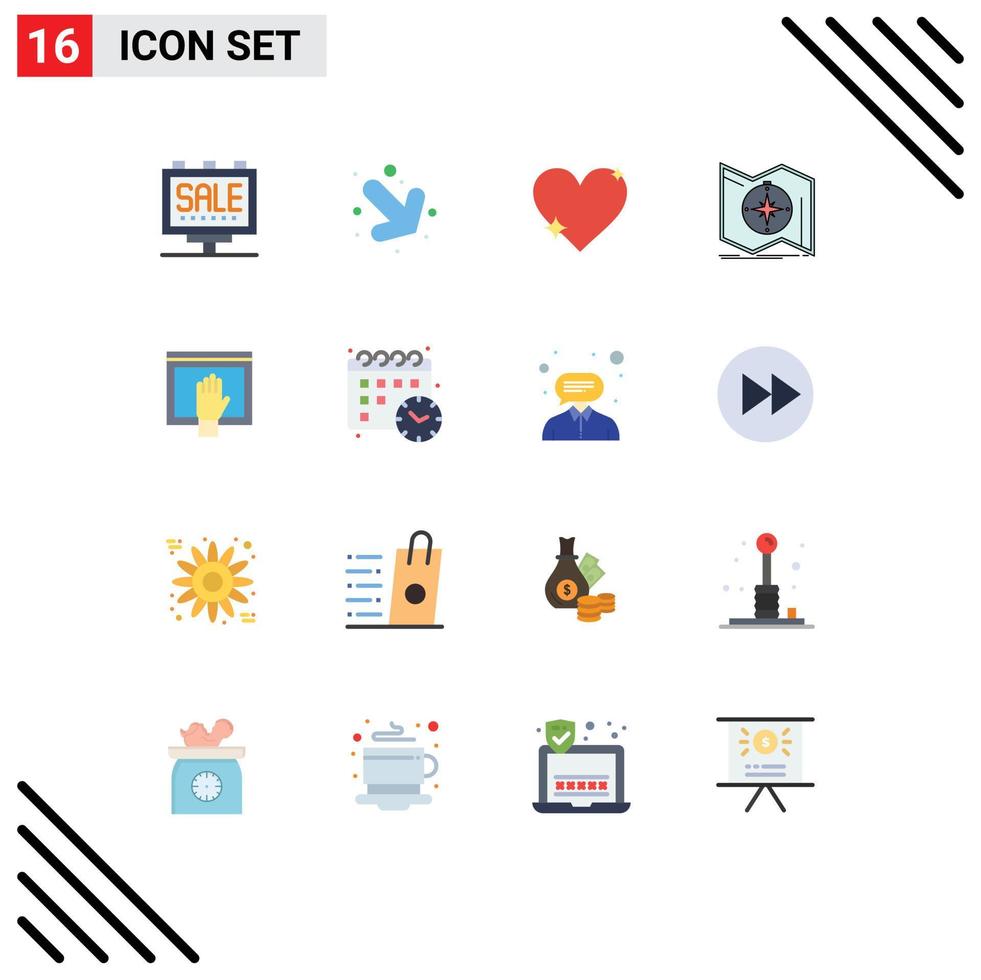 16 Creative Icons Modern Signs and Symbols of access navigate love map direction Editable Pack of Creative Vector Design Elements