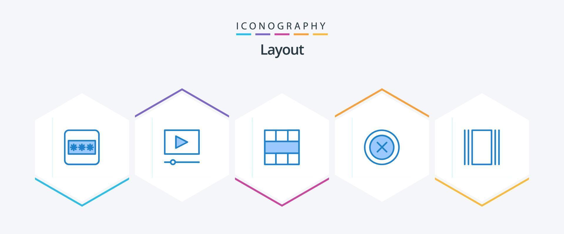 Layout 25 Blue icon pack including horizontal. cover. interface. wireframe. ui vector