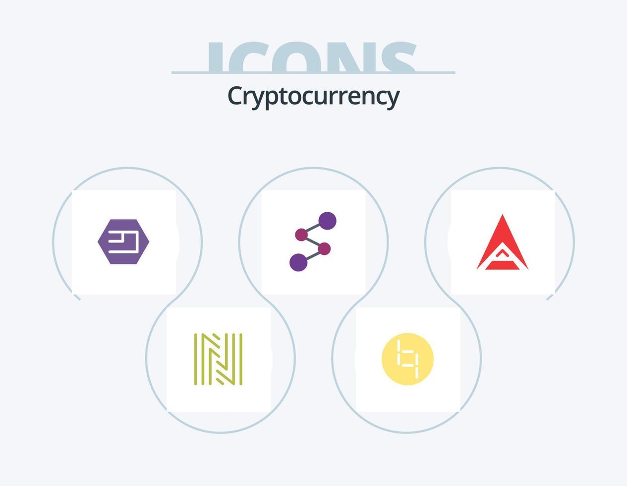 Cryptocurrency Flat Icon Pack 5 Icon Design. coin. crypto currency. emercoin. crypto. spreadcoin vector