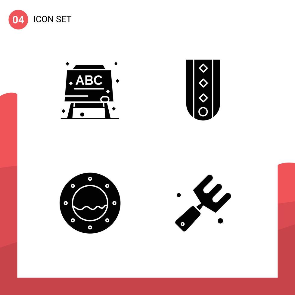 User Interface Pack of 4 Basic Solid Glyphs of board porthole diamonds rank agriculture Editable Vector Design Elements