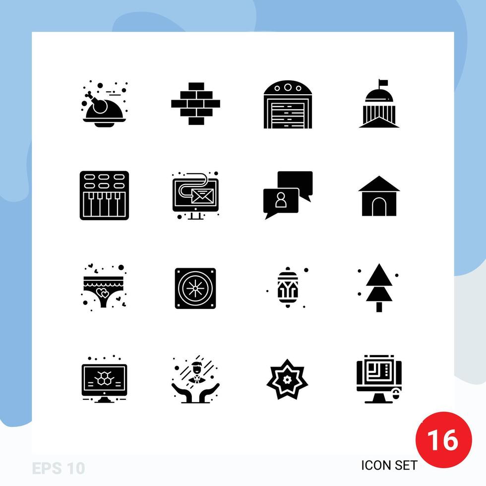 conjunto de 16 iconos de interfaz de usuario modernos símbolos signos para la construcción de cine multimedia elementos de diseño vectorial editables verde irlandés vector