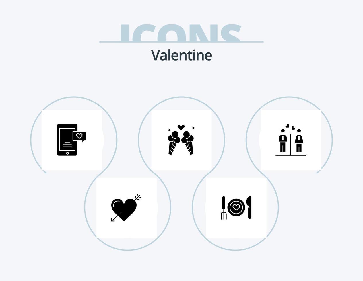 Valentine Glyph Icon Pack 5 Icon Design. love. valentines. love. valentine. date vector