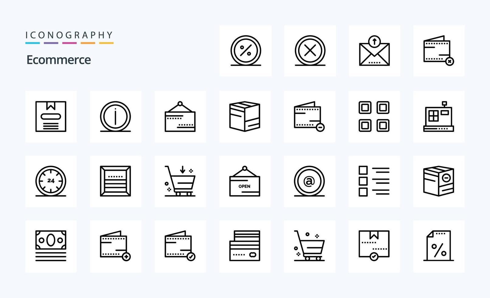 25 Ecommerce Line icon pack vector