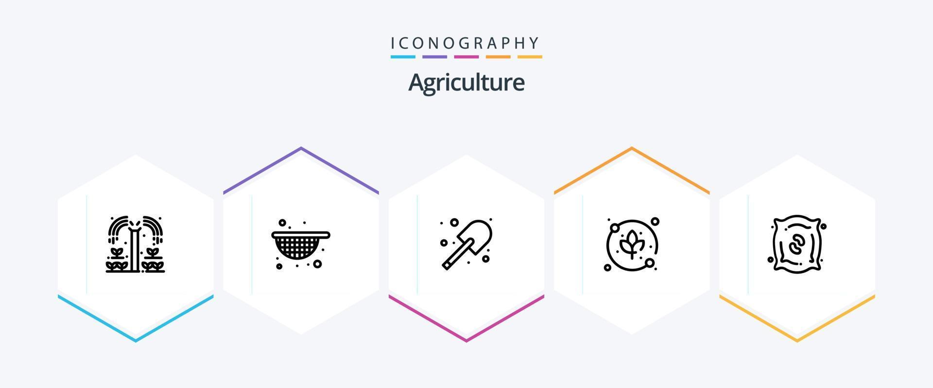 paquete de iconos de agricultura de 25 líneas que incluye semillas. fertilizante. agricultura. agricultura. planta vector