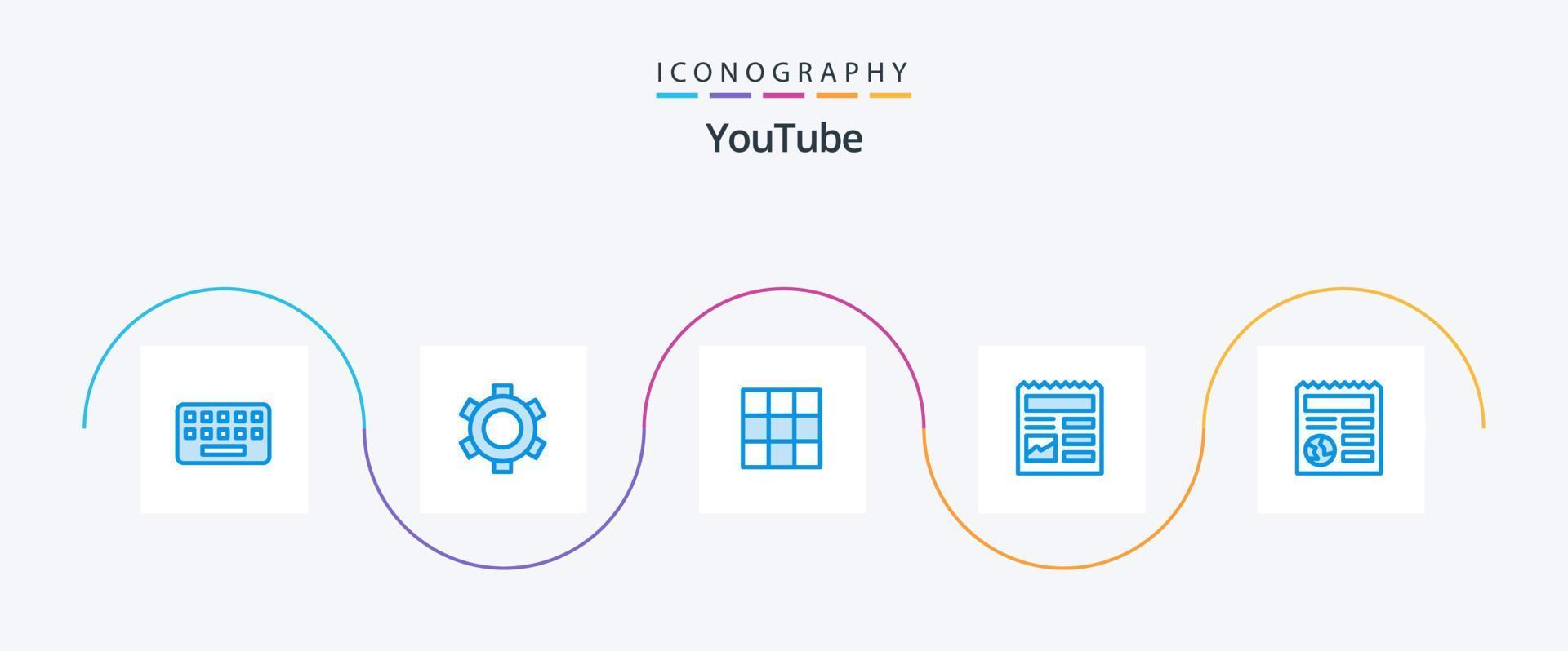 Youtube Blue 5 Icon Pack Including globe. basic. menu. picture. basic vector
