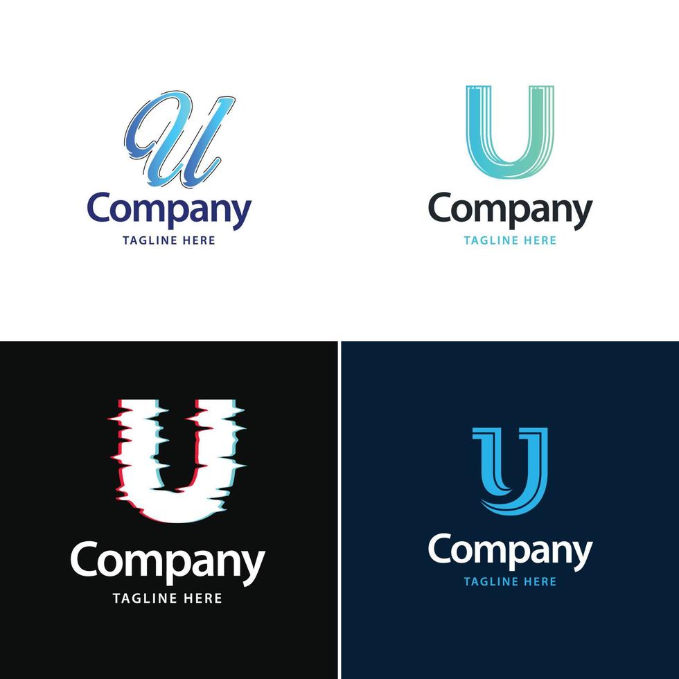 Letter U Big Logo Pack Design Creative Modern logos design for your business vector